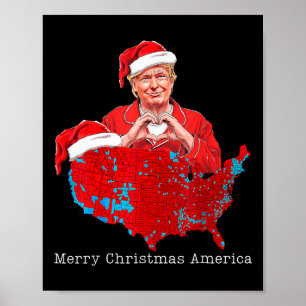 Póster Feliz Navidad Estados Unidos Donald Trump Nochebue