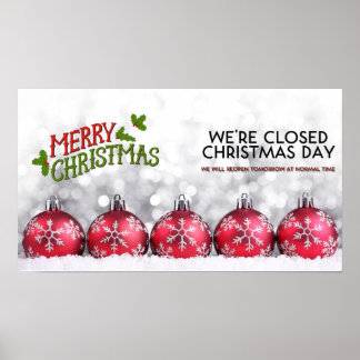 Póster Feliz Navidad estamos cerrados