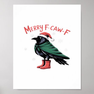 Póster Feliz Navidad F Caw F Estilo Clásico Vintage