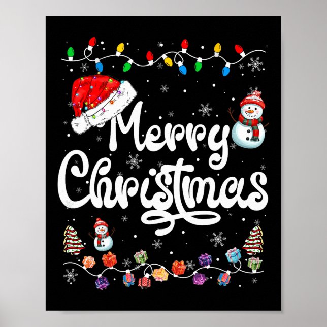 Póster Feliz Navidad Familia coincidiendo con Navidad San (Frente)