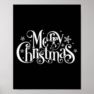 Póster Feliz Navidad Familia Trajes De Concordancia Noche