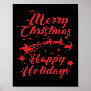 PÓSTER FELIZ NAVIDAD FELICES FIESTAS                    