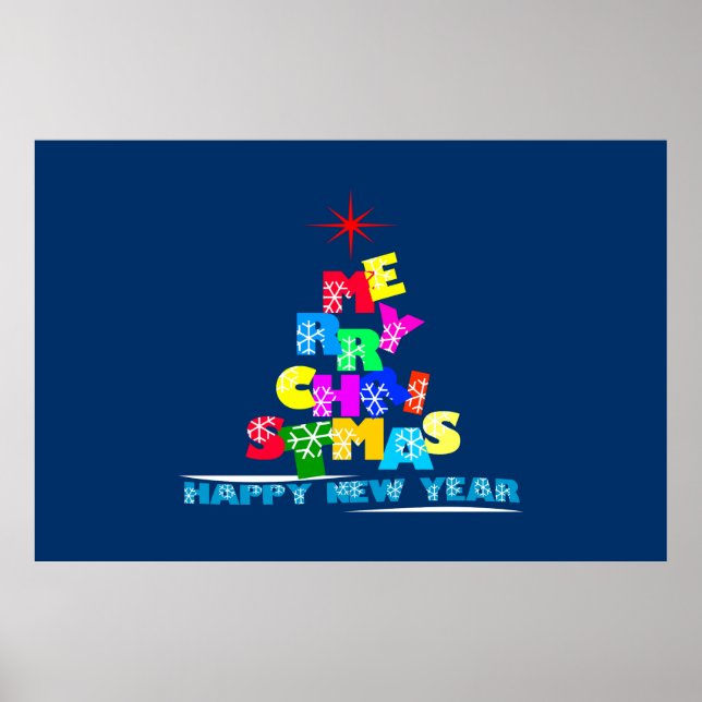 Póster Feliz Navidad Feliz Año Nuevo (Frente)