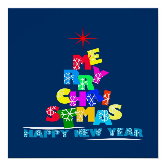 Póster Feliz Navidad Feliz Año Nuevo (Anverso)