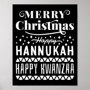 Póster Feliz Navidad Feliz Hanukkah Feliz Kwanzaa 11