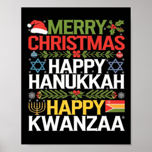 Póster Feliz Navidad Feliz Hanukkah Feliz Kwanzaa 13