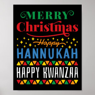 Póster Feliz Navidad Feliz Hanukkah Feliz Kwanzaa 14