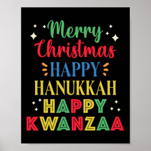 Póster Feliz Navidad Feliz Hanukkah Feliz Kwanzaa 15