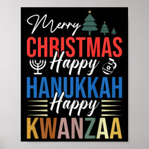 Póster Feliz Navidad Feliz Hanukkah Feliz Kwanzaa 17