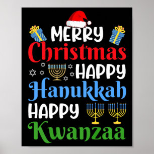 Póster Feliz Navidad Feliz Hanukkah Feliz Kwanzaa 18