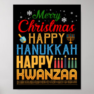 Póster Feliz Navidad Feliz Hanukkah Feliz Kwanzaa 19