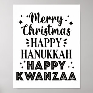 Póster Feliz Navidad Feliz Hanukkah Feliz Kwanzaa 5