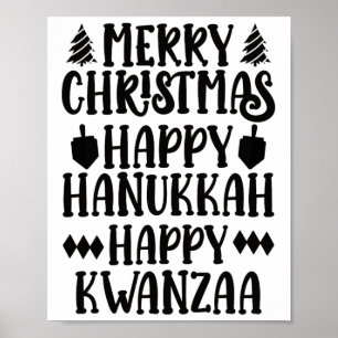 Póster Feliz Navidad Feliz Hanukkah Feliz Kwanzaa 6
