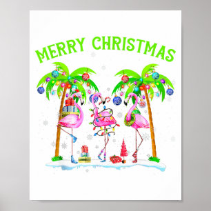 Póster Feliz Navidad Flamenco Navideño Luz de Palma Tropi