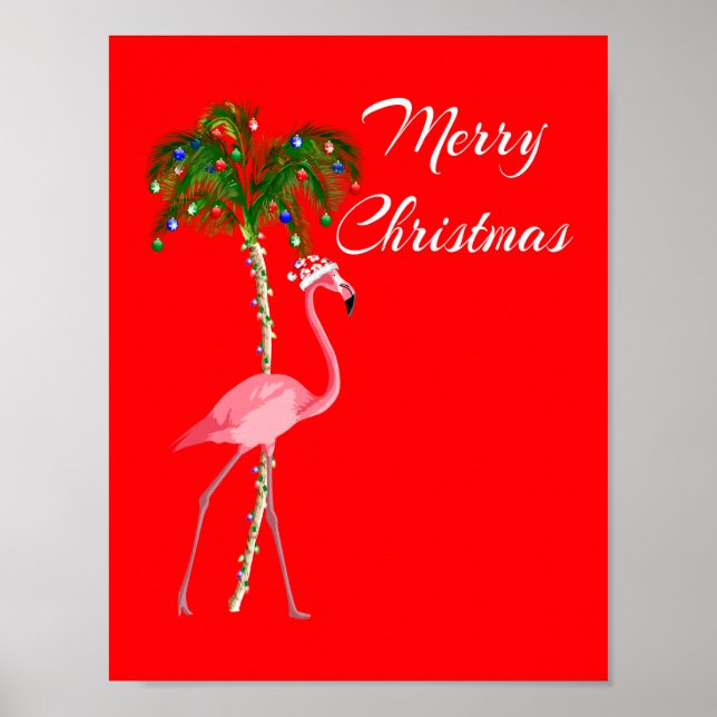 Póster Feliz Navidad Flamingo (Frente)