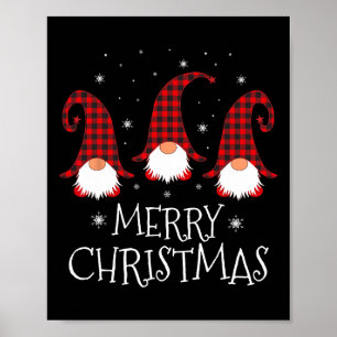 Póster Feliz Navidad Gnome Funny Xmas Gnomes Group Fami