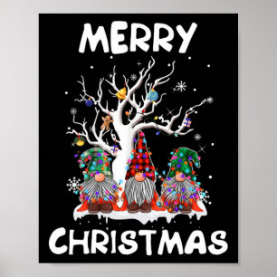 Póster Feliz Navidad Gnomes Divertido Navidad Familiares