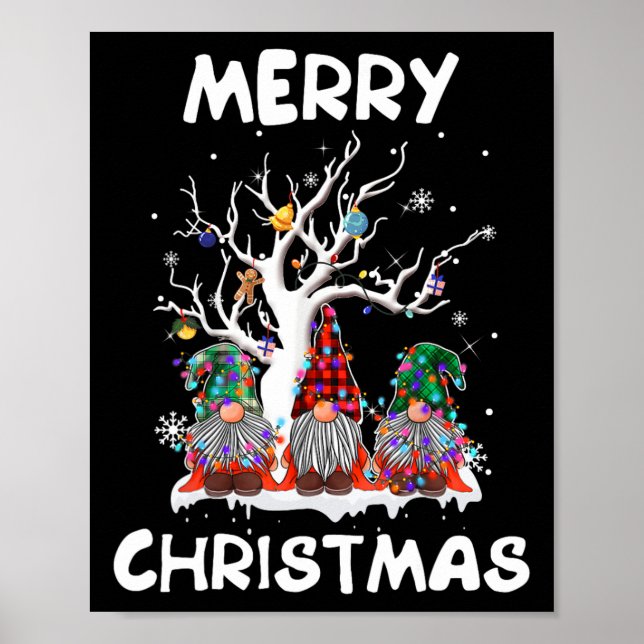 Póster Feliz Navidad Gnomes Divertido Navidad Familiares  (Frente)