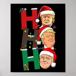 Póster Feliz Navidad Ho Ho Ho Ho Ho Trump Santa Light Nav