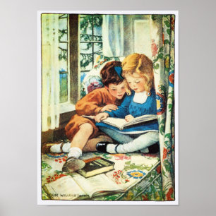 Póster Feliz Navidad Jessica Willcox Smith Ilustracion