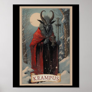Póster Feliz Navidad Krampus Xmas Horror Suéter Feo E