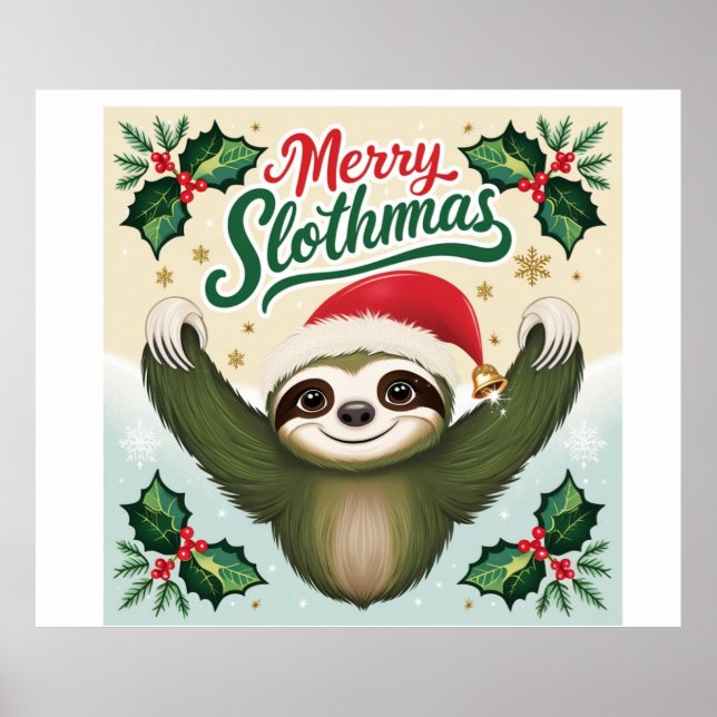 Póster Feliz Navidad lenta  (Frente)