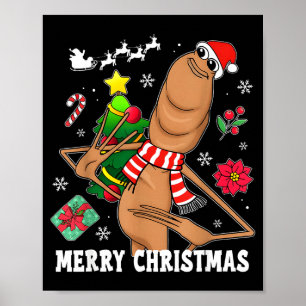 Póster Feliz Navidad Marcus The Worm Divertido Meme Desen