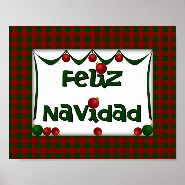 Póster Feliz Navidad - Merry Christmas - Wall Art (Frente)