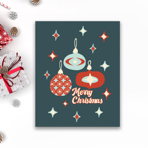Póster Feliz Navidad Moderno de Mediano Siglo