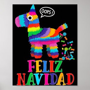 Póster Feliz Navidad Navidad Española Divertida Mexicana 