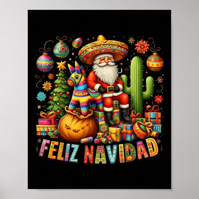 Póster Feliz Navidad Navidades divertidos en México (Frente)