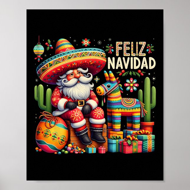 Póster Feliz Navidad Navidades divertidos en México (Frente)
