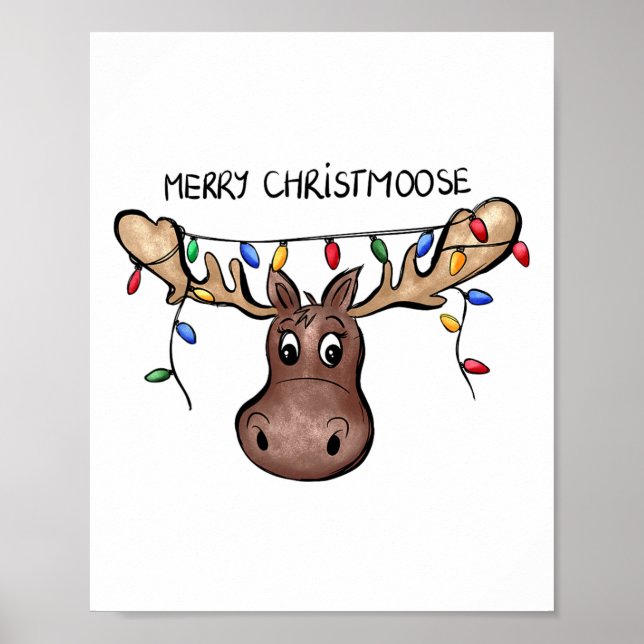 Póster Feliz Navidad Navidades Moose Xmas Lover Holid (Frente)