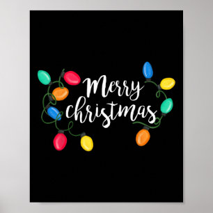 Póster Feliz Navidad Nochebuena alumbra a la familia coin