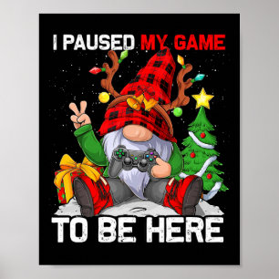 Póster Feliz Navidad Nochebuena Gamer Gnome Video Game Bo