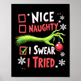 Póster Feliz Navidad Nochebuena Graciosa traviesa que he