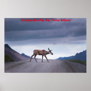 Póster Feliz Navidad Papá Cazador Recolector
