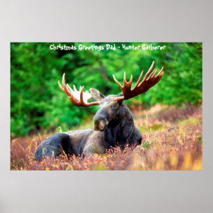 Póster Feliz Navidad Papá Cazador Recolector