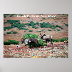 Póster Feliz Navidad Papá Cazador Recolector