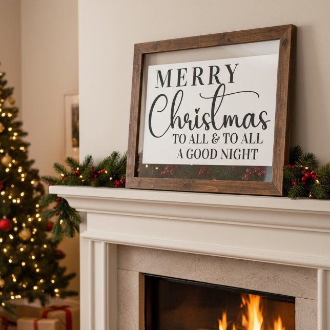 Póster Feliz Navidad Para Todos Y Para Todos Buenas Noche (Merry Christmas To All & To All A Good Night Poster)