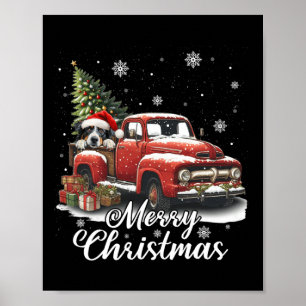 Póster Feliz Navidad Pastor Australiano Pastor Viajando R