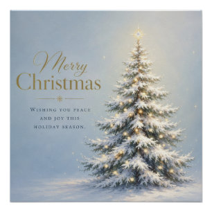 Póster Feliz Navidad Pino Nevado
