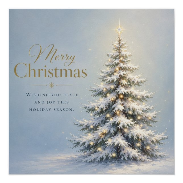 Póster Feliz Navidad Pino Nevado (Anverso)