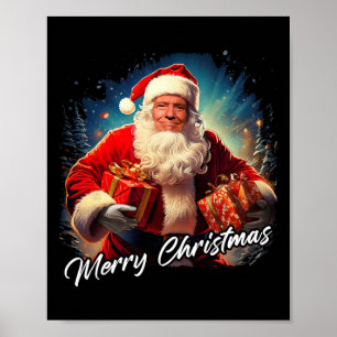 Póster Feliz Navidad - Presidente Trump Santa Grap