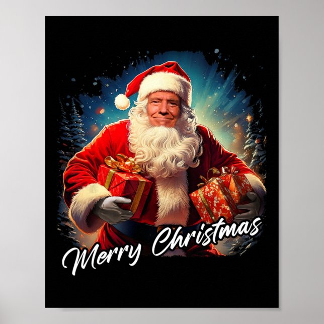 Póster Feliz Navidad - Presidente Trump Santa Grap (Frente)