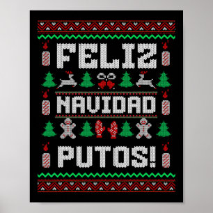 Póster Feliz Navidad putos Navidades mexicanos divertidos
