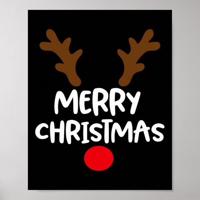 Póster Feliz Navidad Reindeer Navidad Familia Matando Hom (Frente)