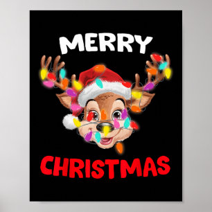 Póster Feliz Navidad Reindeer Navidad Familia Matando Hom
