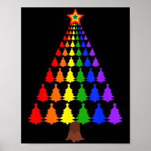 Póster Feliz Navidad Santa Humano Bandera Lgbt Orgullo Ga