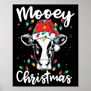 Póster Feliz Navidad Santa Luces de Navidad Amantes de la